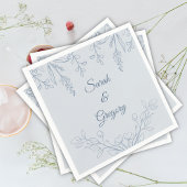 Simple Boho Floral Dusty Blue Wedding Serviette