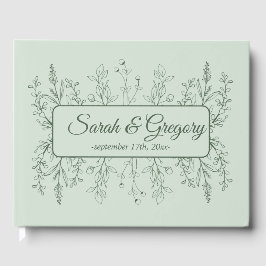 Simple Boho Floral Sage Green Wedding Gästebuch