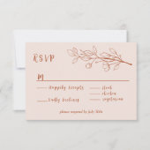 Simple Boho Floral Terracotta RSVP Karte (Vorderseite)