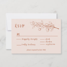 Simple Boho Floral Terracotta RSVP Karte