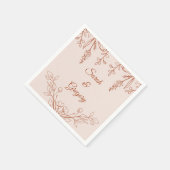 Simple Boho Floral Terracotta Wedding Serviette (Ecke)