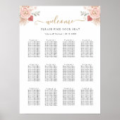 Simple Boho Florals Wedding Seating Chart Poster (Vorne)