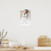 Simple Boho Foto Overlay Herzlich Willkommen bei B Poster (Küche)