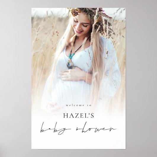 Simple Boho Foto Overlay Herzlich Willkommen bei B Poster (Vorne)