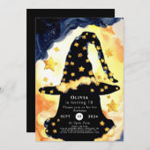 Simple Boho Fun Wizard Geburtstag Einladung (Vorne/Hinten)