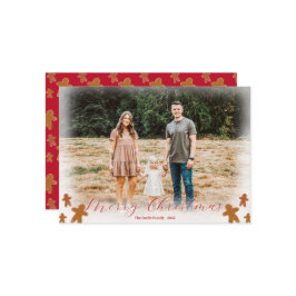 Simple Boho Gingerbread Man Weihnachtskarte Feiertagskarte