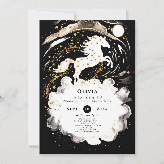 Simple Boho Horse Birthday Einladung (Vorderseite)