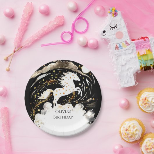 Simple Boho Horse Birthday Pappteller (Party)