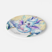 Simple Boho Ice Dragon Birthday Pappteller (Schrägansicht)