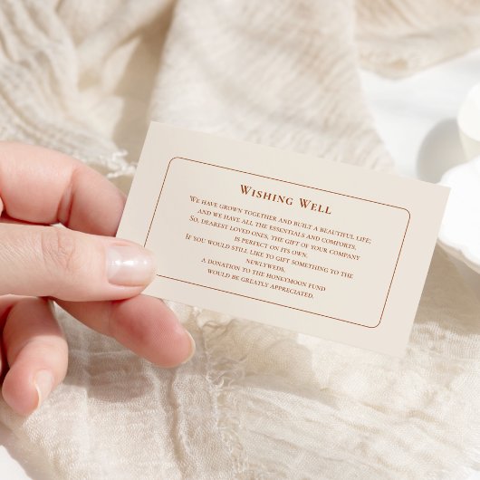 Simple Boho Ivory Hochzeit wünschend gut Begleitkarte