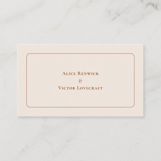 Simple Boho Ivory Wedding Flat Platzkarte (Rückseite)