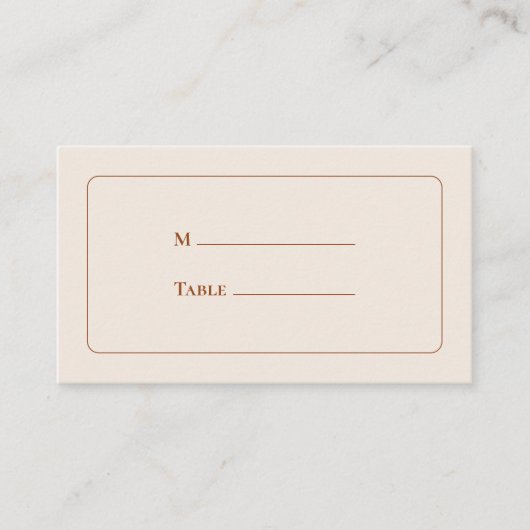 Simple Boho Ivory Wedding Flat Platzkarte (Vorderseite)