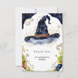 Simple Boho Magic Wizard Geburtstag Dankeskarte