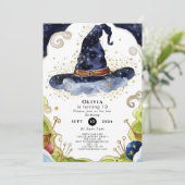 Simple Boho Magic Wizard Geburtstag Einladung (Stehend Vorderseite)