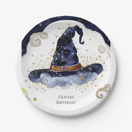 Simple Boho Magic Wizard Geburtstag Pappteller (Vorderseite)