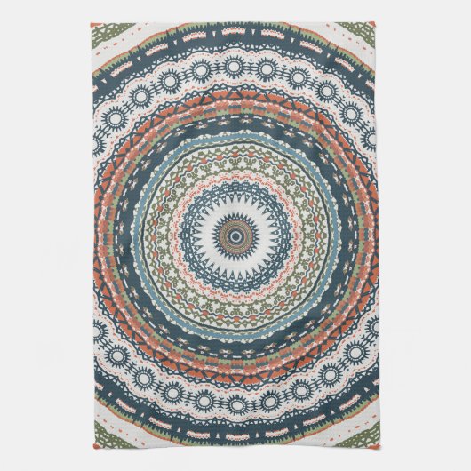 Simple Boho Mandala Design Geschirrtuch (Vertikal)