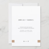 Simple Boho Minimalist Wedding Einladung (Rückseite)