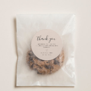 Simple Boho Minimalistisch Wedding Vielen Dank Runder Aufkleber