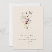Simple Boho Mit Monogramm Save The Date (Vorderseite)