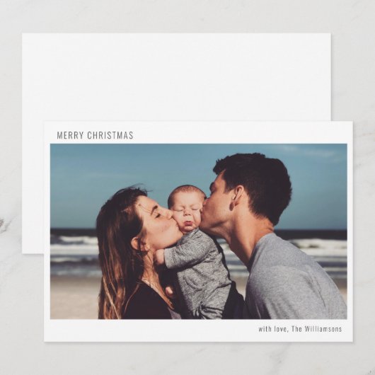 Simple Boho Moderne frohe Weihnachten Foto (Vorne/Hinten)