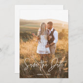 Simple Boho | Moderne Schrift und modernes Foto Save The Date (Vorne/Hinten)