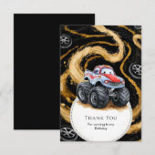 Simple Boho Monster Truck Birthday Dankeskarte (Vorne/Hinten)