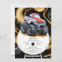 Simple Boho Monster Truck Birthday