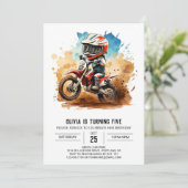 Simple Boho Motorrad Geburtstag Einladung (Stehend Vorderseite)