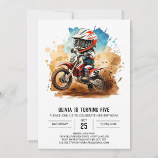 Simple Boho Motorrad Geburtstag Einladung