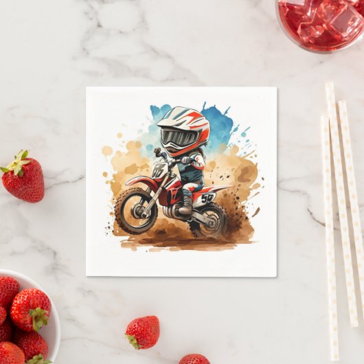 Simple Boho Motorrad Geburtstag Serviette (Beispiel)