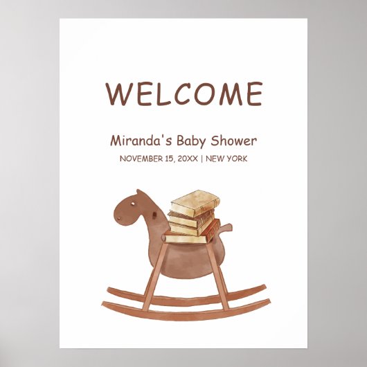 Simple Boho Neues Kapitel Buch Kinderdusche Willko Poster (Vorne)