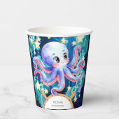 Simple Boho Octopus Birthday Pappbecher (Vorderseite)