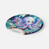 Simple Boho Octopus Birthday Pappteller (Schrägansicht)