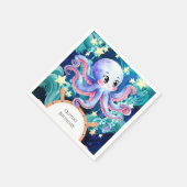 Simple Boho Octopus Birthday Serviette (Ecke)