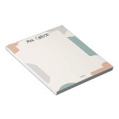 Simple Boho Pastel Colors Teacher Notepad Notizblock (angewinkelt)