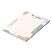 Simple Boho Pastel Colors Teacher Notepad Notizblock (Rotiert)