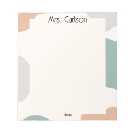 Simple Boho Pastel Colors Teacher Notepad Notizblock