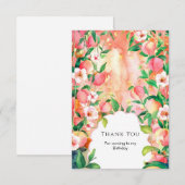 Simple Boho Peach Birthday Dankeskarte (Vorne/Hinten)