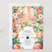 Simple Boho Peach Birthday Einladung (Vorderseite)