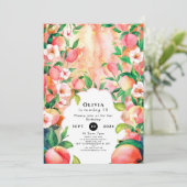 Simple Boho Peach Birthday Einladung (Stehend Vorderseite)