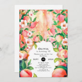 Simple Boho Peach Birthday Einladung (Vorne/Hinten)