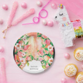 Simple Boho Peach Birthday Pappteller (Party)