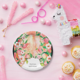Simple Boho Peach Birthday Pappteller