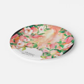 Simple Boho Peach Birthday Pappteller (Schrägansicht)