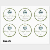 Simple Boho Pine Wreath Holiday Envelope Sticker (Blatt)