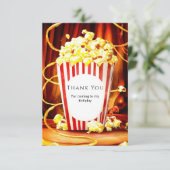 Simple Boho Popcorn Birthday Dankeskarte (Stehend Vorderseite)