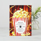 Simple Boho Popcorn Birthday Einladung (Stehend Vorderseite)