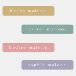 Simple Boho Rainbow Kids Waterproof Name Etiketten