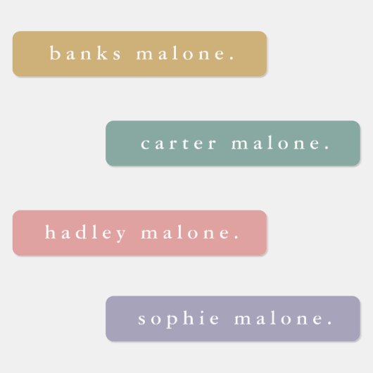 Simple Boho Rainbow Kids Waterproof Name Etiketten (Gruppe)