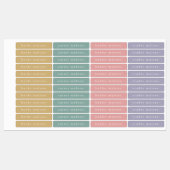 Simple Boho Rainbow Kids Waterproof Name Etiketten (Blatt)